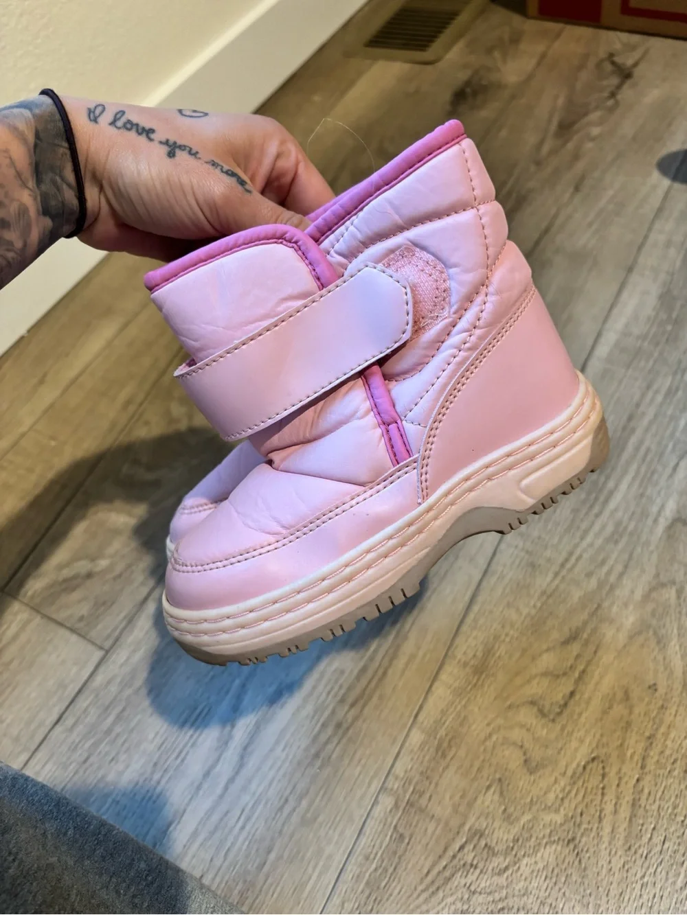 Circo Pink Kids Snow Boots with Hook-and-Loop Strap